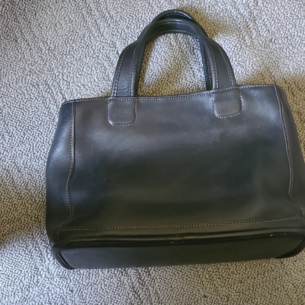 Vintage - Coach Black Satchel Structured Leather Bag - Picture 3 of 11